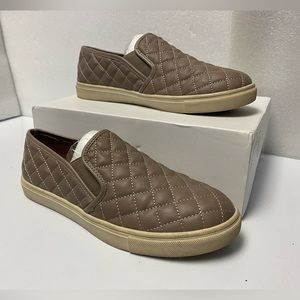 Steve Madden Quilted Slip-On Sneakers in Taupe